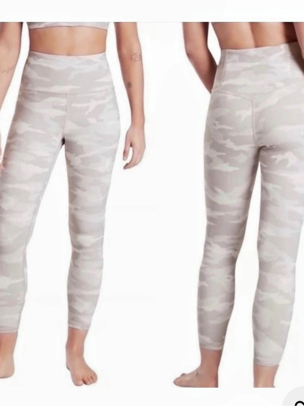 Athleta Elation 7/8 Tight Camo Gray & White Medium like new